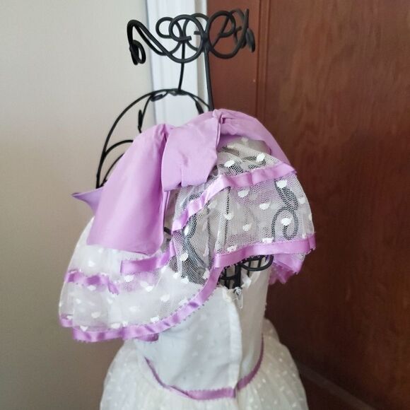 VINTAGE 80s‎ purple ruffle one shoulder formal lace dress S - Picture 2 of 8